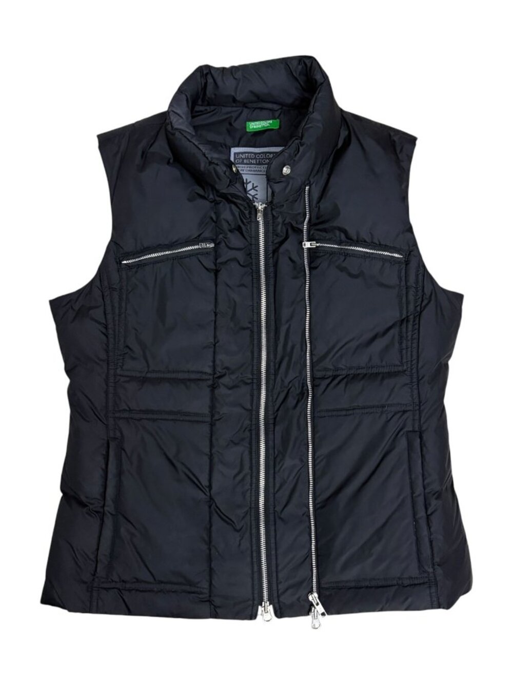 UNITED COLORS OF BENETTON Down & Feather Winter Black Puffer Vest Womens Medium